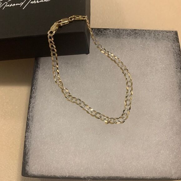 Curb link bracelet 14k solid gold perfect - Picture 15 of 16